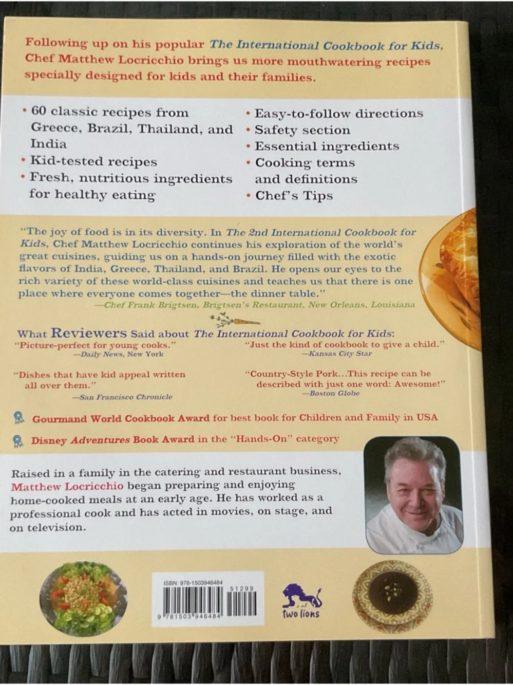Book Lot x2 1st & 2nd International Cookbook for Kids  Matthew Locricchio Food